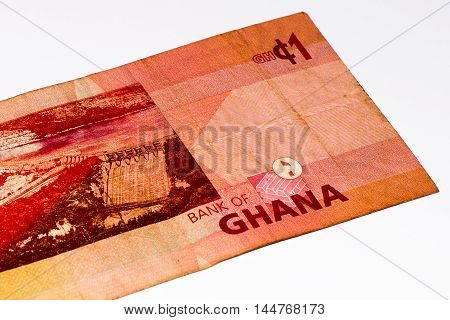 1 Ghana cedi bank note. Ghana cedi is the national currency of Ghana