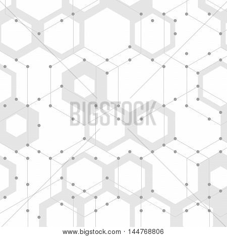 Geometric lines and dots. Line pattern. Modern cube background. Cell abstraction. Connection vector illustration for print and web design. Network black pattern. Organic concept.