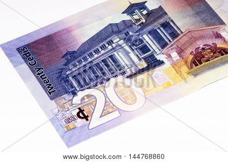 20 Ghana cedi bank note. Ghana cedi is the national currency of Ghana