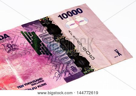 10000 Ugandan shillings bank note. Ugandan shilling is the national currency of Uganda