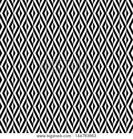 Seamless geometric black and white pattern by stripes. Modern background with repeating lines. Seamless geometric background