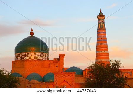 Ichan-Kala, Khiva, Uzbekistan. Old city.Architectural monuments of ancient Khwarezm of Central Asia.