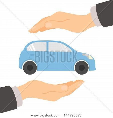 Car insurance concept. Insurance company. Guaranty of preservation, repair and protection.