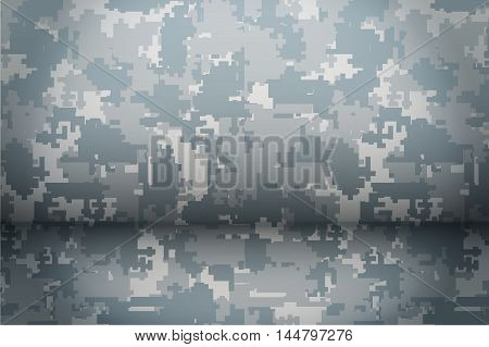 Digital Camouflage background. Mockup for presentation items. Vector Illustration.
