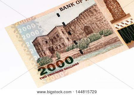 2000 Tanzanian shillings bank note. Tanzanian shilling is the national currency of Tanzania
