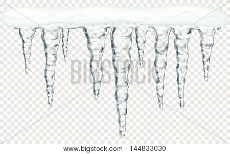 Hanging Icicles With Snow