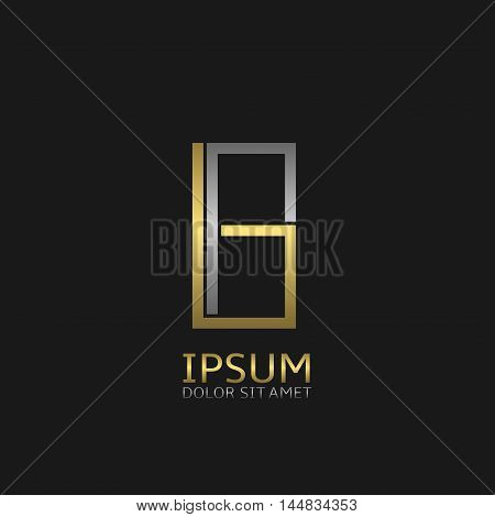 B letters logo template for your business company. Golden and silver colors