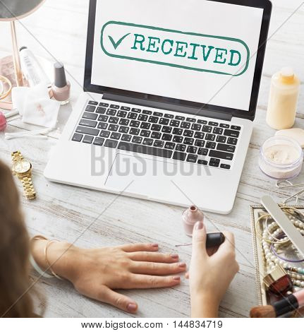 Authorized Received Tick Stamp Concept