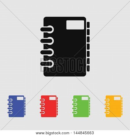 Notebook paper vector icon for web and mobile.
