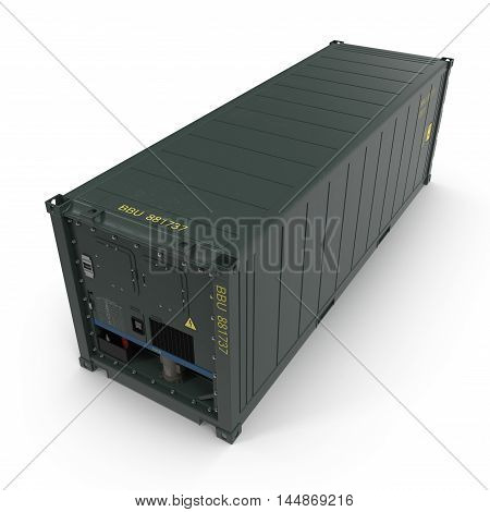 ISO Refrigerated Container isolated on white background 3D Illustration