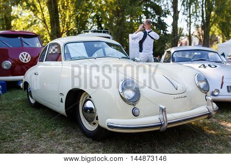 Potsdam Germany - August 27 2016: Retro car at the open motor Rally Hamburg-Berlin Klassik the date of August 25-27