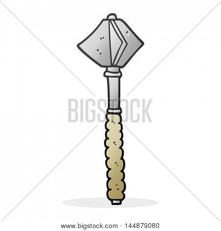 freehand drawn cartoon medieval mace