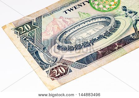 10 Kenyan shillings bank note of Kenya. Kenyan shilling is the national currency of Kenya