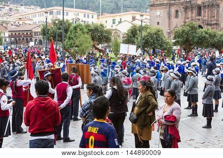 Swearing Of The School Police Or Juramentacion De La Policia Escolar En Cusco