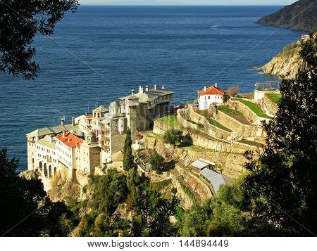 Holy Mount Athos Monastery Gregoriou Greece. Афон
