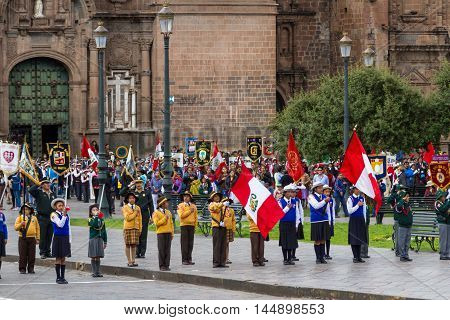 Swearing Of The School Police Or Juramentacion De La Policia Escolar En Cusco