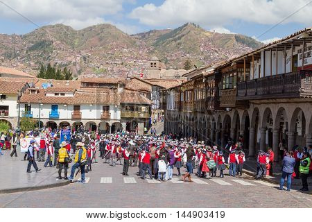 Swearing Of The School Police Or Juramentacion De La Policia Escolar En Cusco