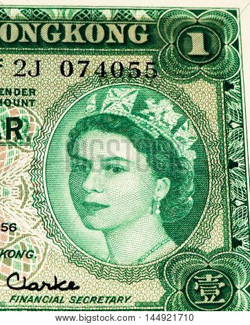 1 Hong Kong dollar bank note. Hong Kong dollar is the national currency of Hong Kong