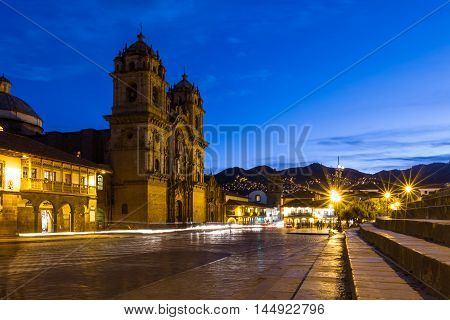 Cusco Cathedral After Sundown