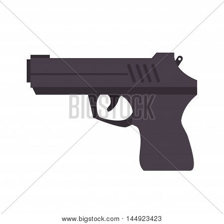 gun weapon semiautomatic handgun pistol gun firearm shot vector illustration