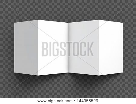Magazine, booklet, postcard, flyer, trifold or brochure mockup template. Good for business presentations and advertisements. Mockup on transparent background. Vector Illustration.