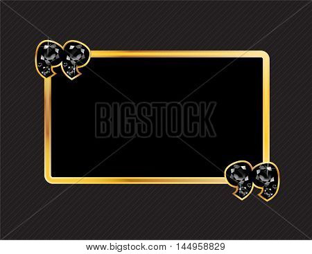 Onyx Stone Quotes on Gold Metal Speech Bubble over Pinstripe Background