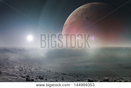 View of Mars from Phobos. Elements of this image furnished by NASA