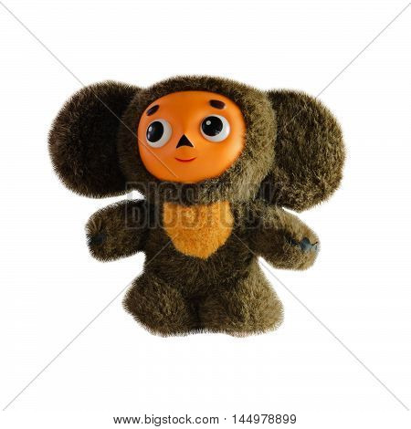 Cheburashka, Russian cartoon character. on an isolated background