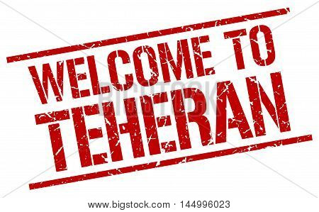 welcome to Teheran. stamp. grunge square sign