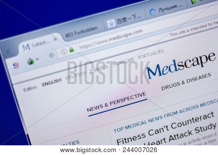 Ryazan, Russia - June 05, 2018: Homepage Of Medscape Website On The Display Of Pc, Url - Medscape.co