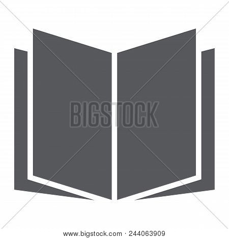 Open Book Glyph Icon, School And Education, Knowledge Sign Vector Graphics, A Solid Pattern On A Whi
