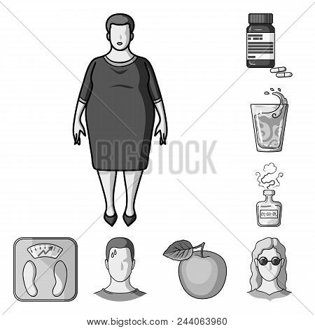 Diabetes Monochrome Icons In Set Collection For Design. Treatment Of Diabetes Vector Symbol Stock  I