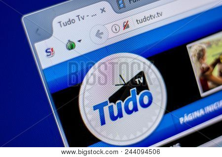 Ryazan, Russia - June 05, 2018: Homepage Of Tudotv Website On The Display Of Pc, Url - Tudotv.tv