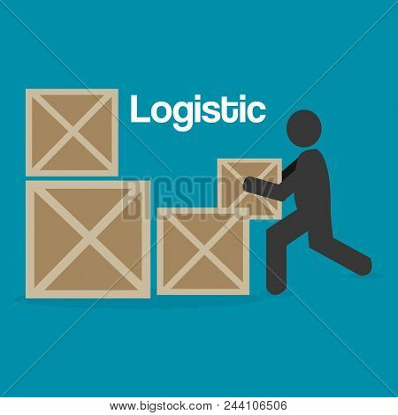Worker Logistic Service Silhouette Vector Illustration Design