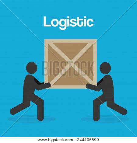 Workers Logistic Service Silhouette Vector Illustration Design