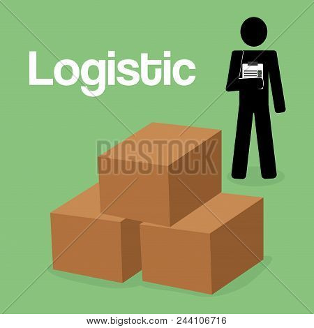 Worker Logistic Service Silhouette Vector Illustration Design