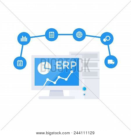 Erp Software Vector Illustration, Eps 10 File, Easy To Edit