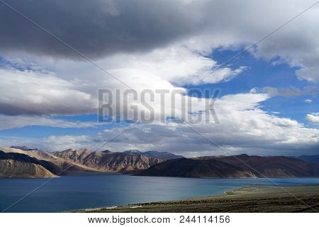 Pangong Lake Or Pangong Tso Is A Beautiful Endorheic Lake Situated In The Himalayas And Is 134 Km Lo
