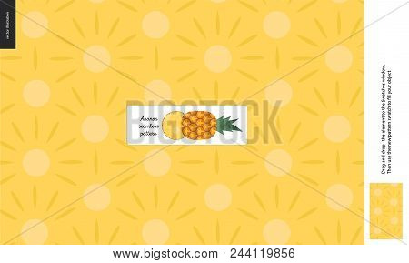 Food Patterns - Fruit, Pineapple Texture - A Seamless Pattern Of Pineapple Yellow Pulp On The Yellow
