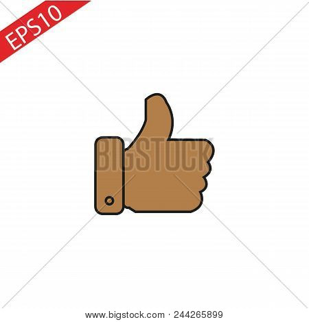 Brown Ok . Flat Design On Whrite Backround . Eps 10