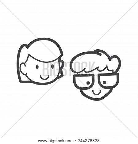 Kid Icon Symbol Child Design Set Joy Happy Friends Smile