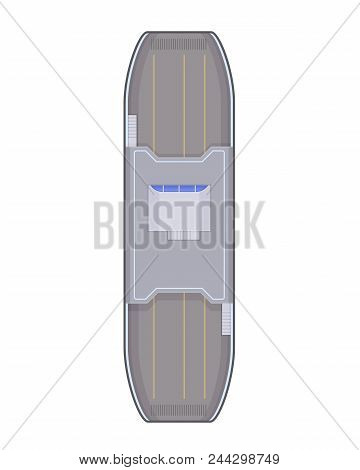 Modern Warship, Boat, Ferry, Marine Transport. A Shipping Boat With A Military Training Ground. Tran