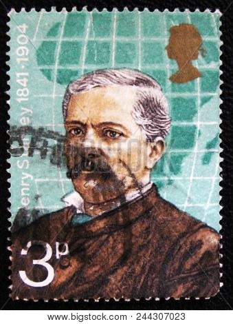 Moscow, Russia - January 7, 2017: A Stamp Printed In The United Kingdom Shows The Famous British Exp