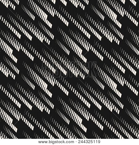 Abstract Geometric Seamless Pattern With Diagonal Fading Lines, Tracks, Halftone Stripes. Extreme Sp