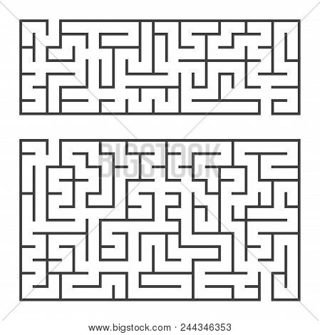 A Set Of Two Rectangular Mazes With An Entrance And An Exit. Simple Flat Vector Illustration Isolate