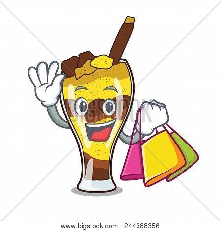 Shopping Mangonada Fruit Character Cartoon Vector Illustration