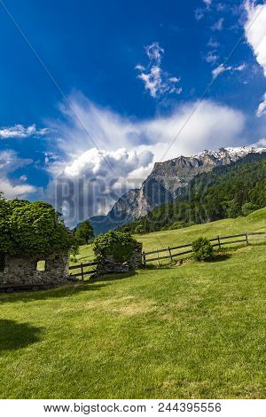 View At Swiss Alps Raetikon At Maienfeld, Switzerland