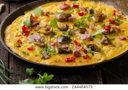 Fresh Omelette, Pickles Mushrooms And Chilli