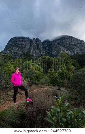 Female Trailrunner On A Winters Day