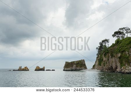 Ocean View. Nature Background With Nobody. Morgat, Crozon Peninsula, Brittany, France.